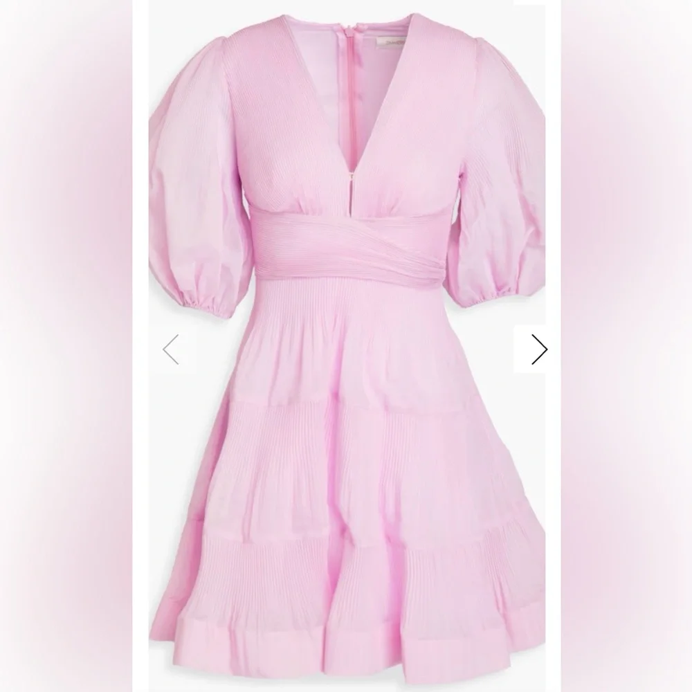 Women's Pleated Mini Dress - Picture 3 of 7